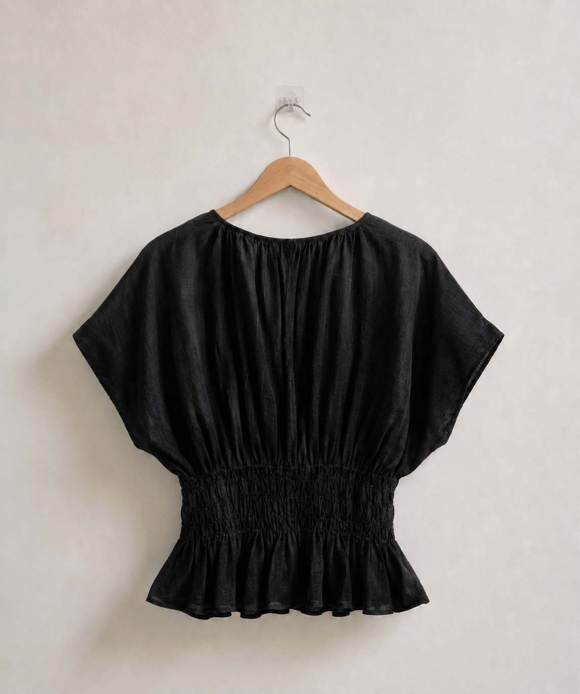 Black Smocked Top