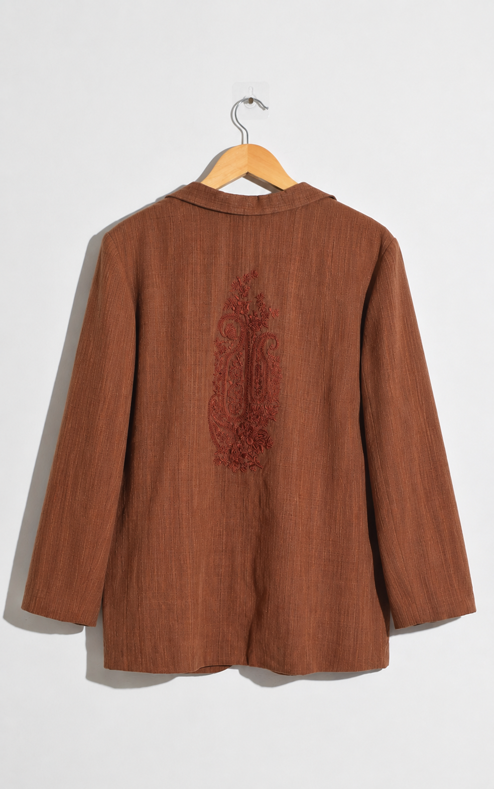 Brown embroidered  blazer