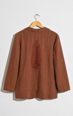 Brown embroidered  blazer