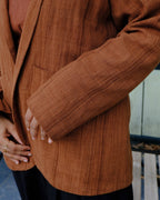 Brown embroidered  blazer