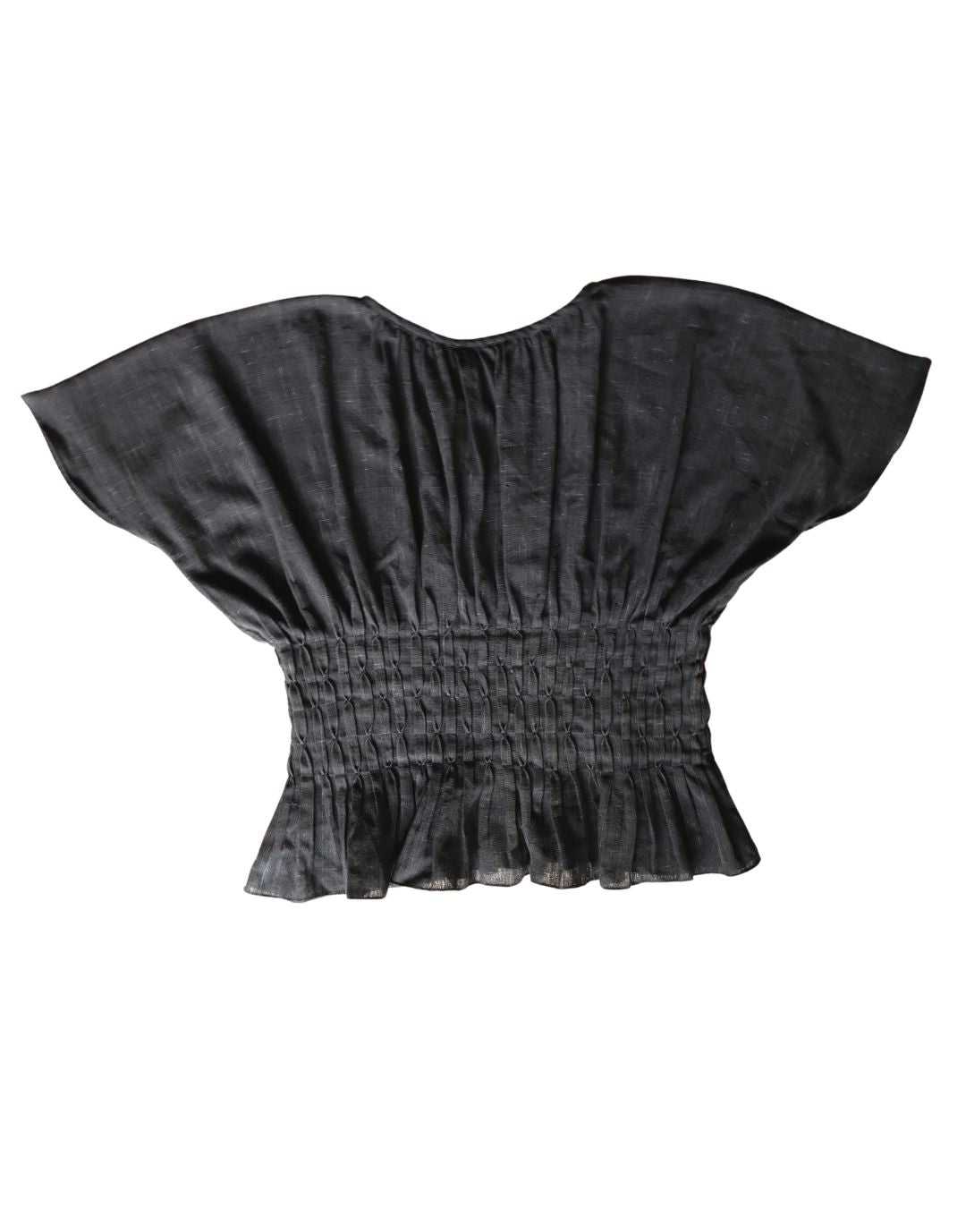 Black Smocked Top