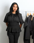 Black Smocked Top